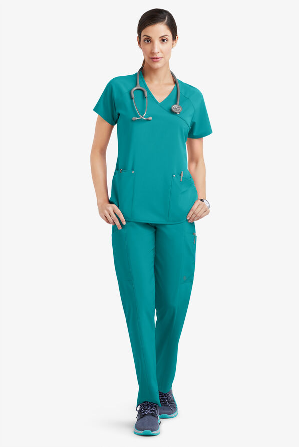 Blusa médica Easy STRETCH Cara con mangas raglán - Teal - 2