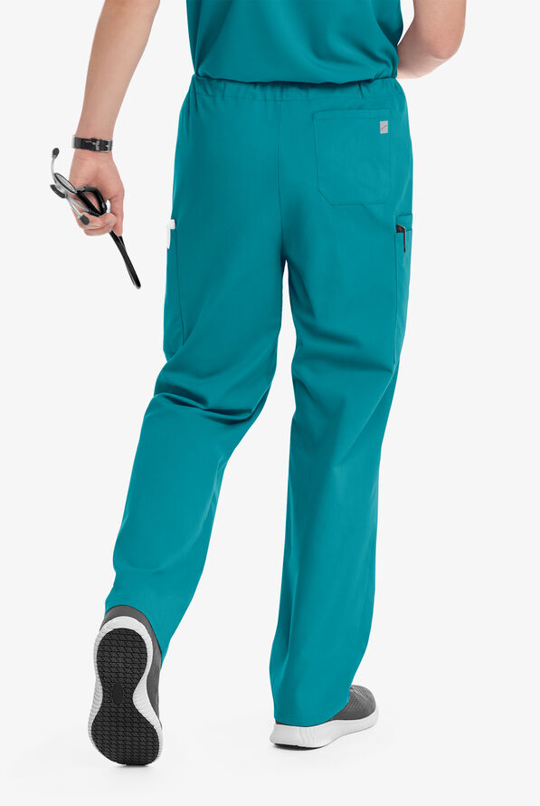 Butter-Soft Core Scrubs Unisex 4-Pocket Cargo Drawstring Scrub Pants- New and Improved - Short - Teal - 3