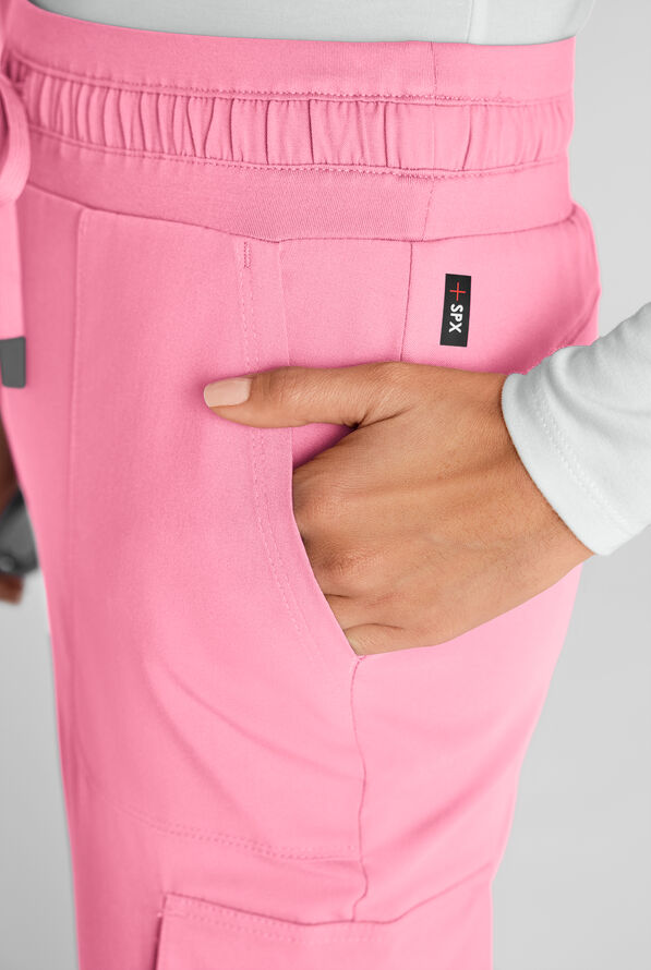 Pantal&oacute;n m&eacute;dico Grey's Anatomy by Barco Emerge Parker STRETCH con piernas anchas estilizadas y 4 bolsillos para mujer - Glow Pink - 6