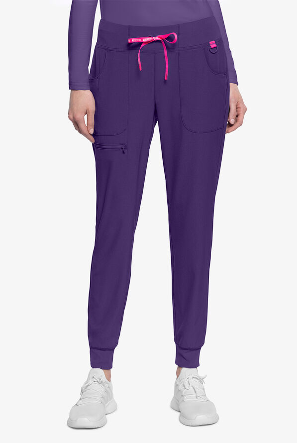 Med Couture Amp Women's 6-Pocket STRETCH Jogger Scrub Pant - Purple Surge - 1