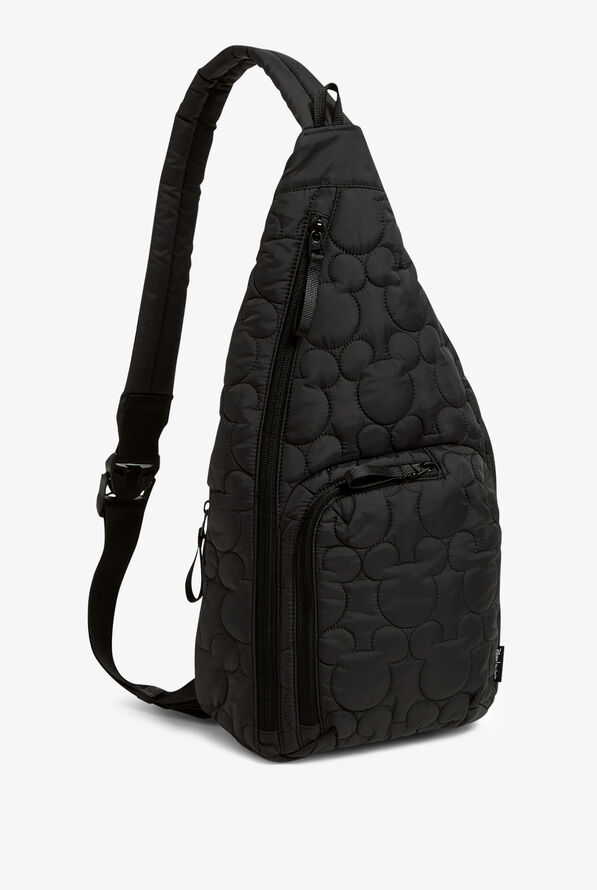 Vera Bradley Disney's Mickey Featherweight Black Quilted Sling Backpack - Black - 3