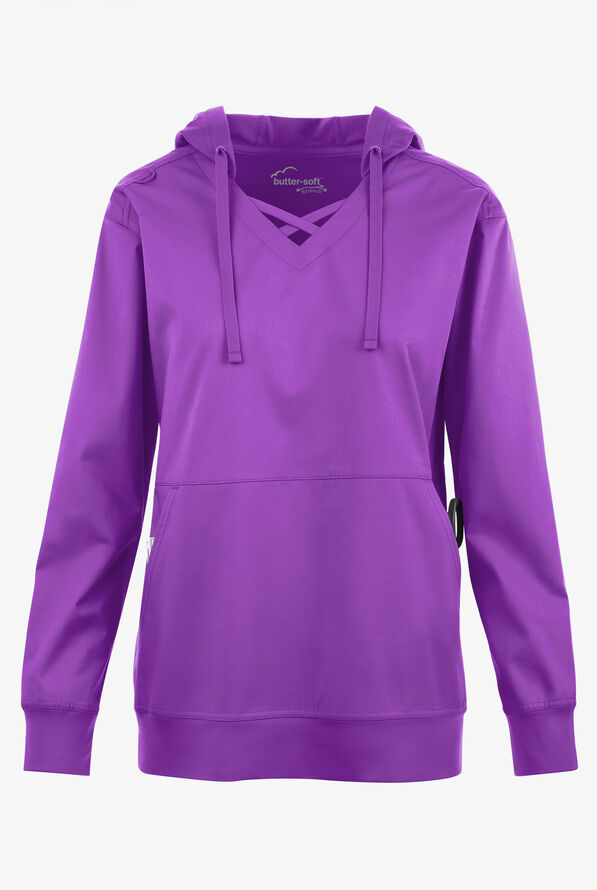 Sudadera m&eacute;dica UA Butter-soft STRETCH con capucha y 4 bolsillos para mujer - Wild Plum - 1