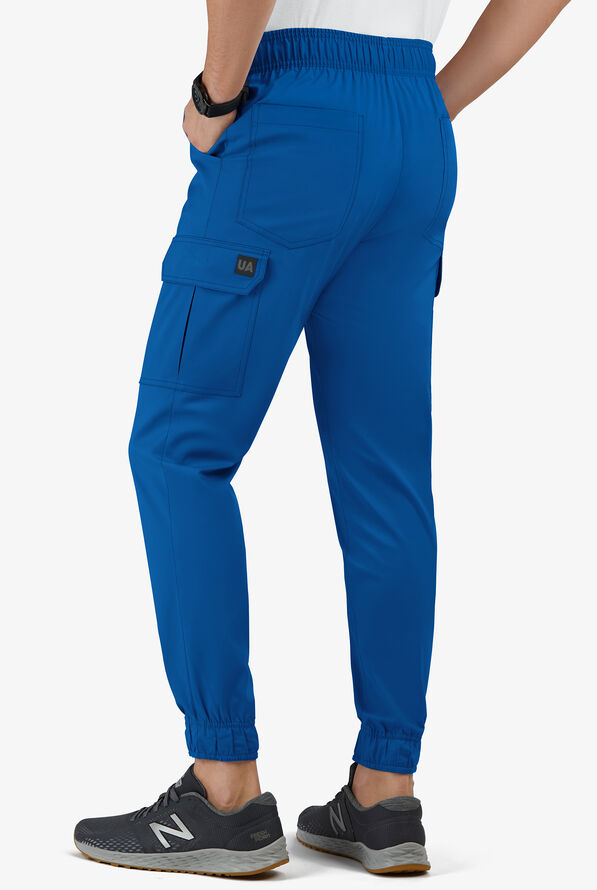 Butter-Soft STRETCH Men's 7-Pocket Cargo Jogger Scrub Pants - Royal - 2