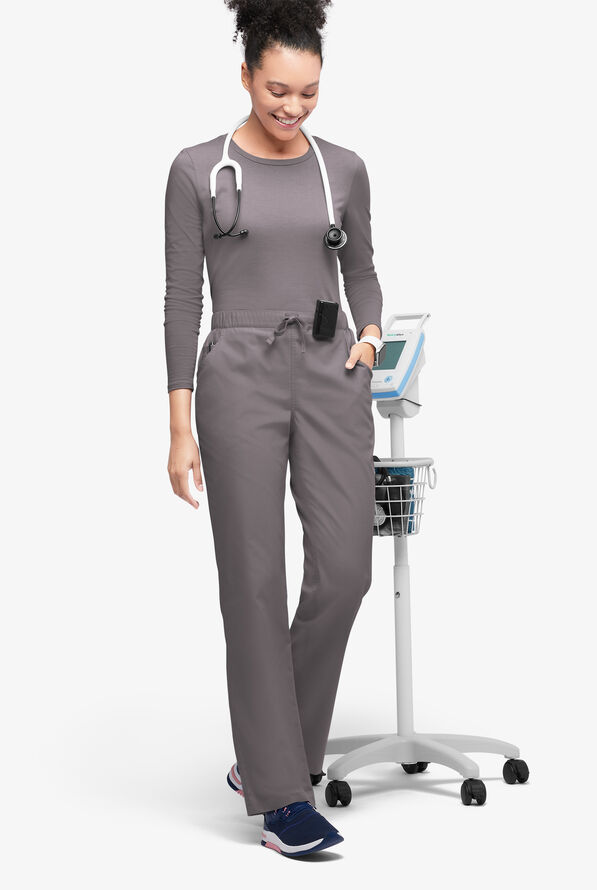 Butter-Soft Originals Women's 5-Pocket Jeans-Style Straight-Leg Scrub Pants - Grey Stone - 4