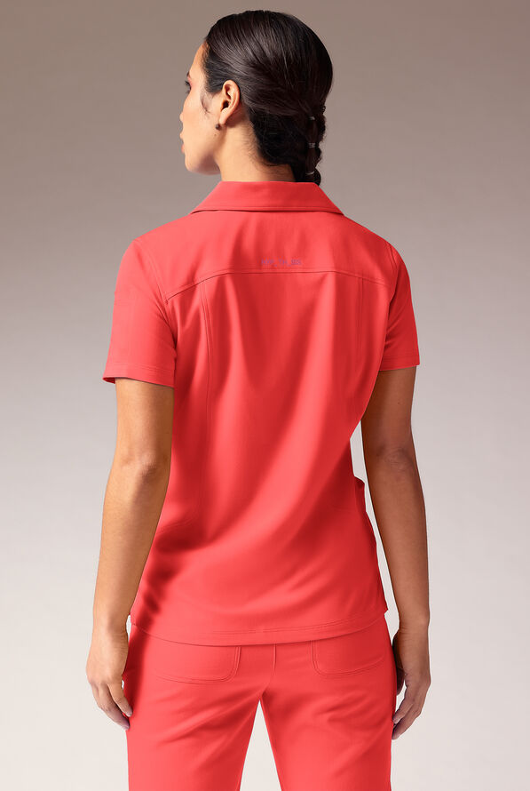 Hypothesis A-S All Situation Women’s 3-Pocket Polo Neck Scrub Top - Radiant - 3