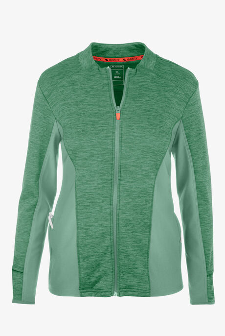 Infinity GNR8 Women's 4-Pocket STRETCH Zip Front Fleece  Mock Neck  Scrub Jacket