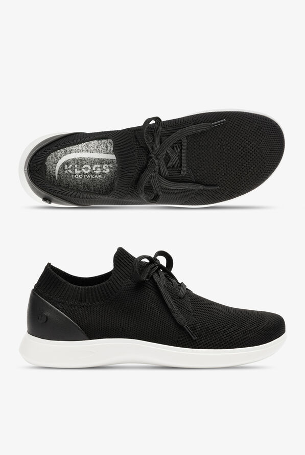 Klogs Women's Hadley Lace Up Nursing Shoes - Black/White - 1