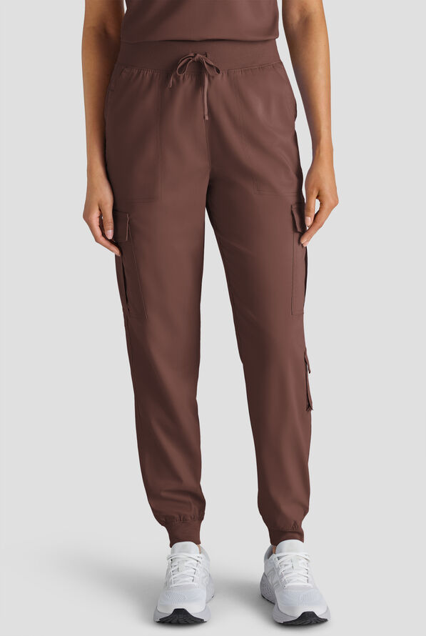Pantalón médico Butter-Soft STRETCH FLXTEK+ estilo cargo jogger con 8 bolsillos para mujer - French Roast - 2