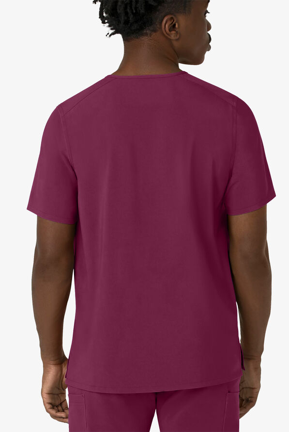 Carhartt Cross-Flex Men's 3-Pocket STRETCH V-Neck Scrub Top - Wine - 2