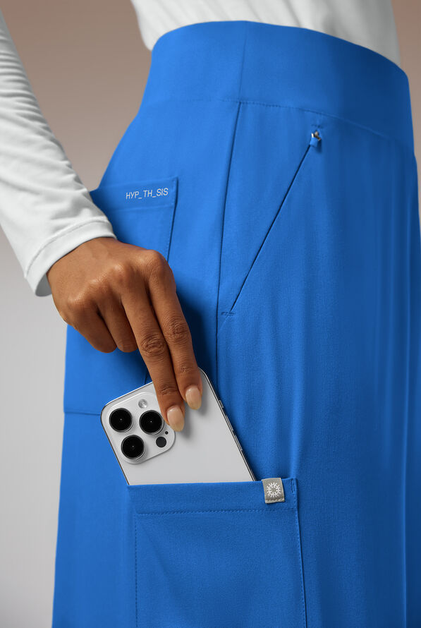 Pantal&oacute;n m&eacute;dico Hypothesis Y-Band estilo yoga con piernas anchas y 6 bolsillos para mujer - Royal - 4