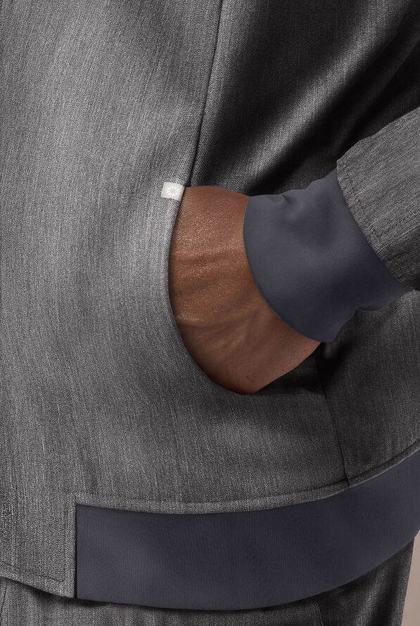 Hypothesis Omni Men's 3-Pocket Zip Front Scrub Jacket - Graphite - 4