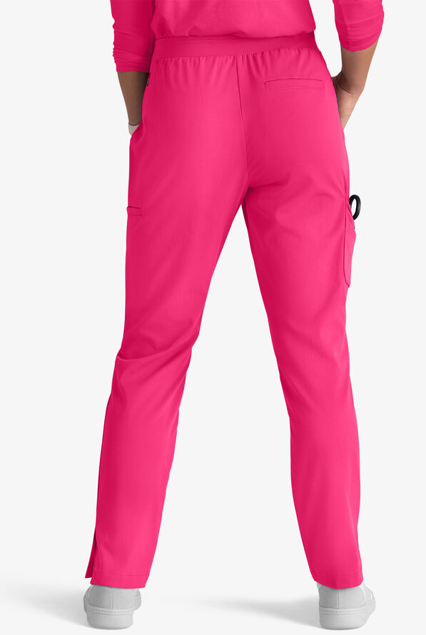 Grey's Anatomy by Barco Spandex STRETCH Serena Women's 7-Pocket Cargo Scrub Pants - Vibrance Pink - 3