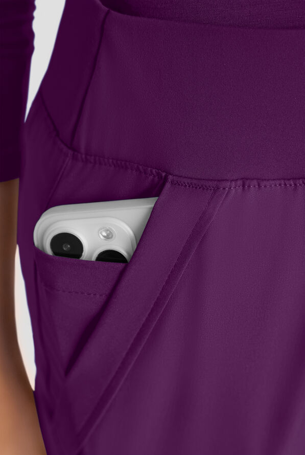 Easy STRETCH Sydney Women's Flare Leg Scrub Pants &ndash; 2-Piece Jumpsuit Bottom - Eggplant - 3