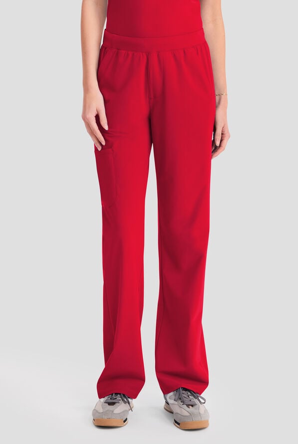 Infinity Pursuit Women's 4-Pocket STRETCH Straight Leg Scrub Pant - Cherry Pop - 1