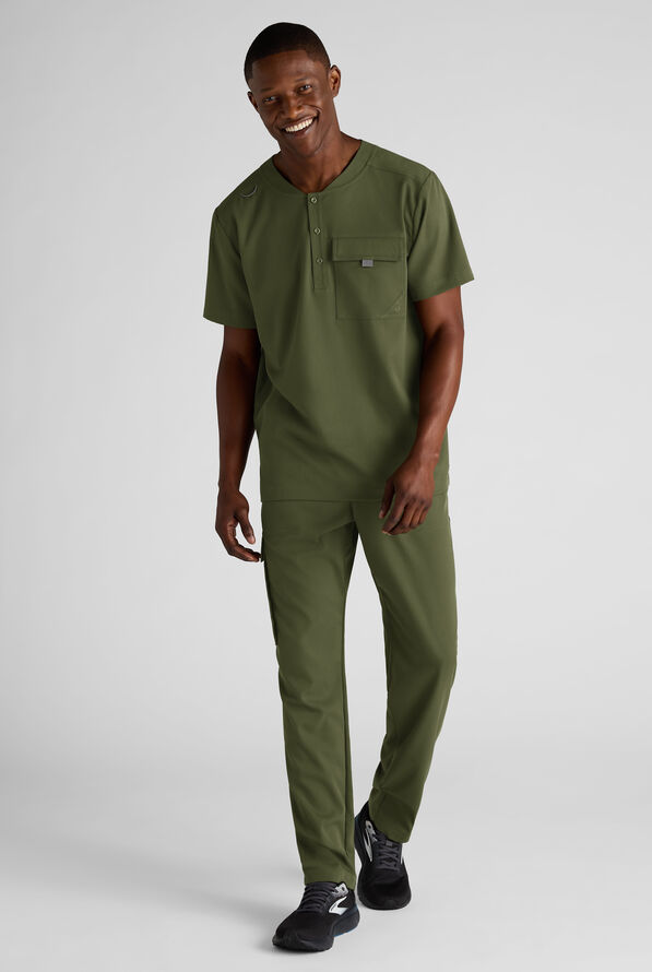 Pantal&oacute;n m&eacute;dico Grey's Anatomy&trade; by Barco Emerge Nolan STRETCH estilo cargo con 3 bolsillos para hombre - Olive - 7
