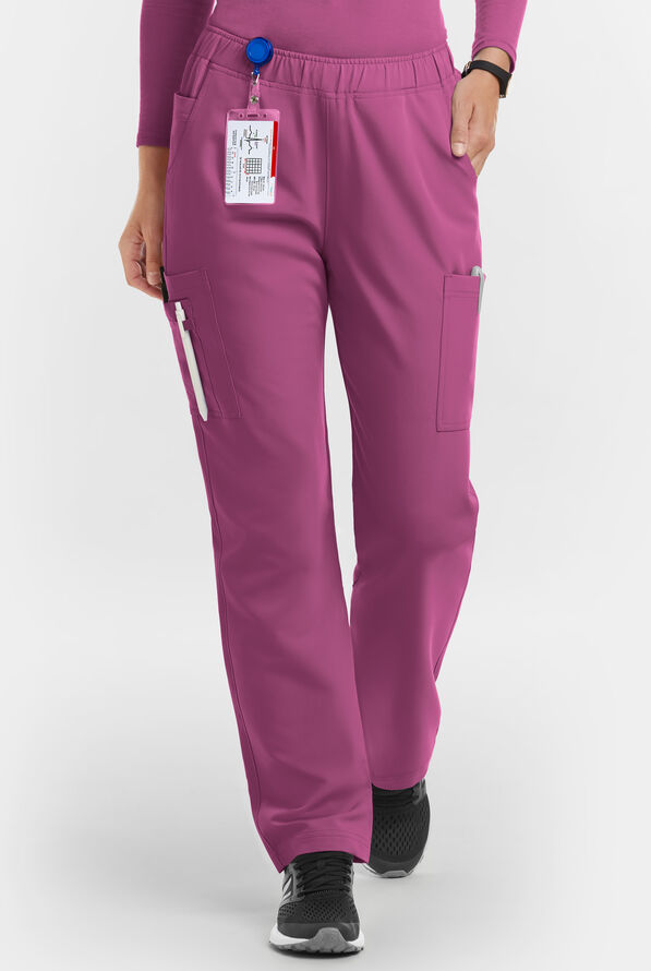 MOVEMENT by Butter-Soft Rigel Women's 9-Pocket Interior Drawstring STRETCH Scrub Pants - Cassis Oasis - 1