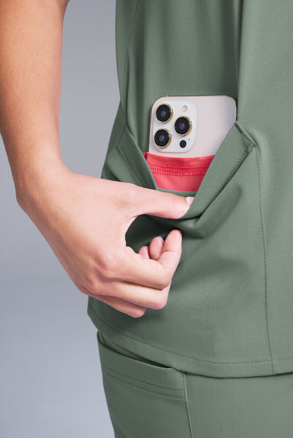 Hypothesis Women's Base 3 Pocket V-Neck Scrub Top - Mineral - 5