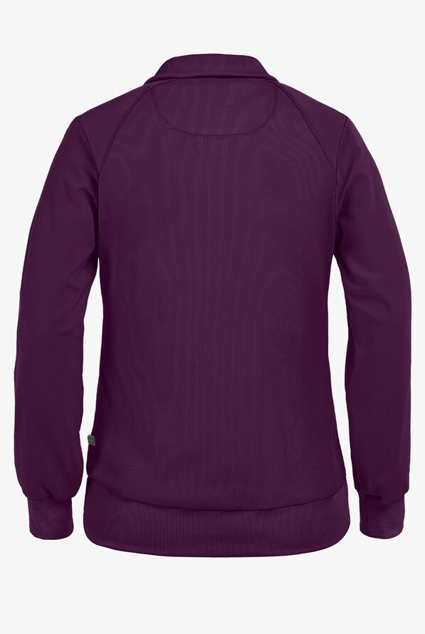 Infinity Women's 2-Pocket STRETCH Warm-Up Scrub Jacket - Eggplant - 3