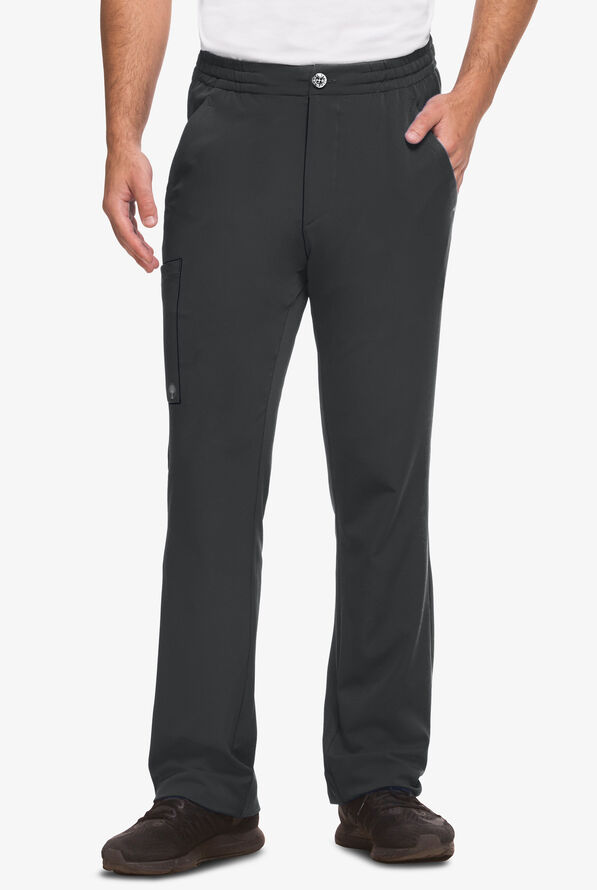 HH Works by Healing Hands Ryan Men's 6-Pocket STRETCH Cargo Scrub Pant - Tall - Pewter - 1