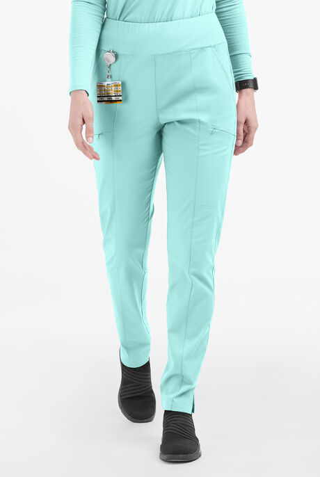 Butter-Soft STRETCH Women's 6-Pocket High Waisted Slim Leg Yoga Scrub Pants