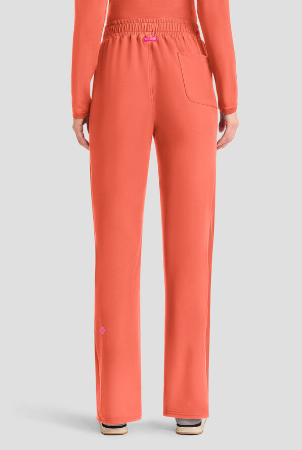 Med Couture Amp Women's 4-Pocket STRETCH Straight Leg Rib-Knit Cargo Scrub Pant - Coral Fusion - 4