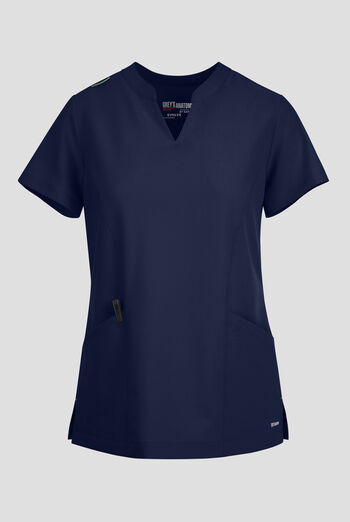 Blusa m&eacute;dica Grey's Anatomy by Barco Evolve STRETCH Sky con cuello con muesca y 2 bolsillos para mujer