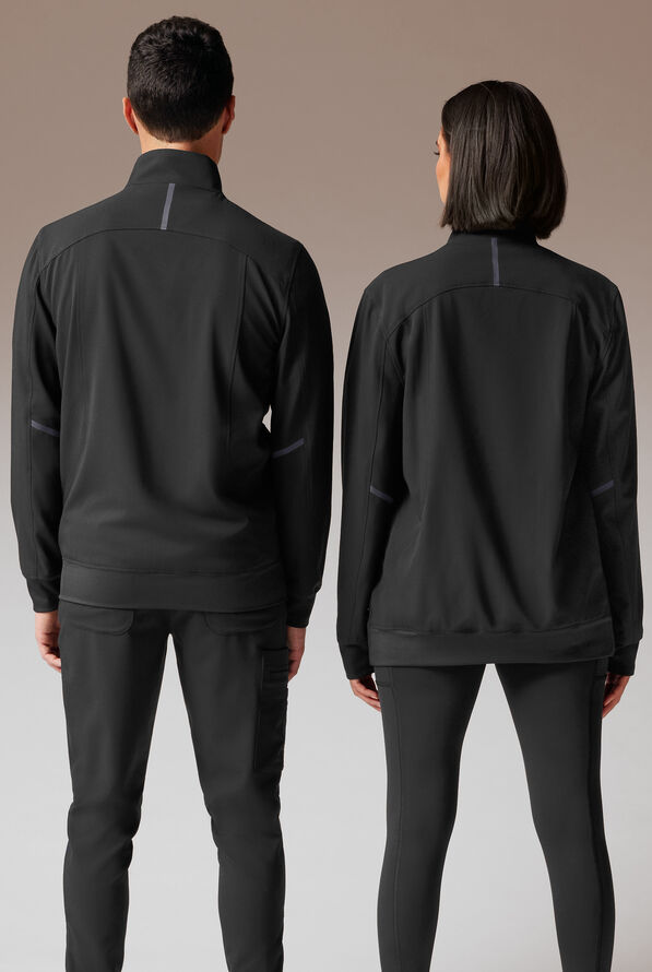 Hypothesis F-Zip Unisex Zip Front Scrub Jacket - Jet Black/Pewter - 3