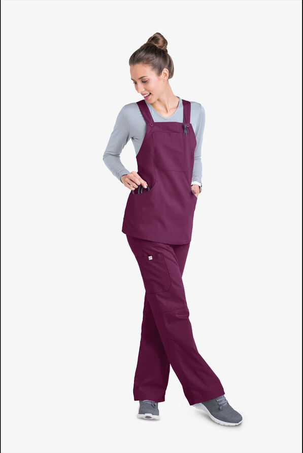 Butter-Soft Core Scrubs by UA™ Women's 5-Pocket Utility Overall Scrub Top - Wine - 2