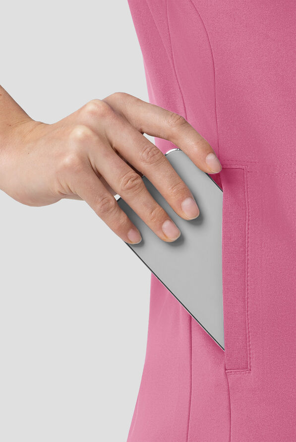 Carhartt Force&reg; Cross-Flex Knits Women's 5-Pocket STRETCH V-Neck Scrub Top - Electric Fuchsia - 5