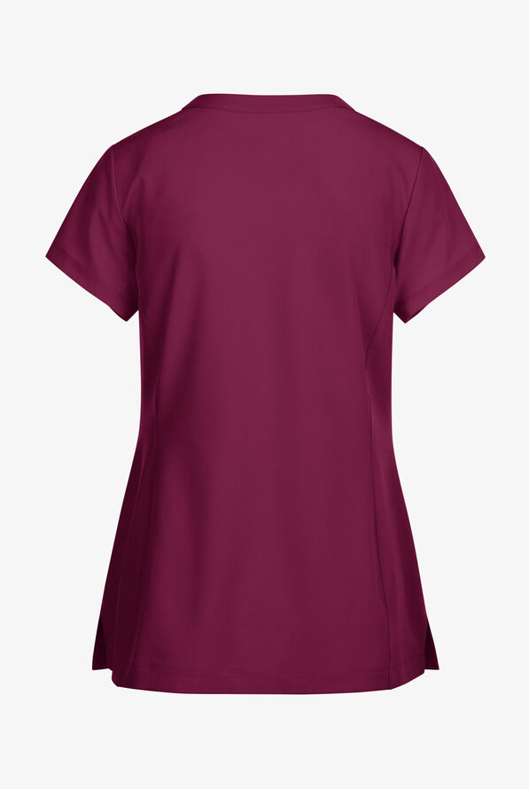 Blusa médica Skechers by Barco Coast STRETCH con tapeta en el cuello en V y 2 bolsillos para mujer - Wine - 2