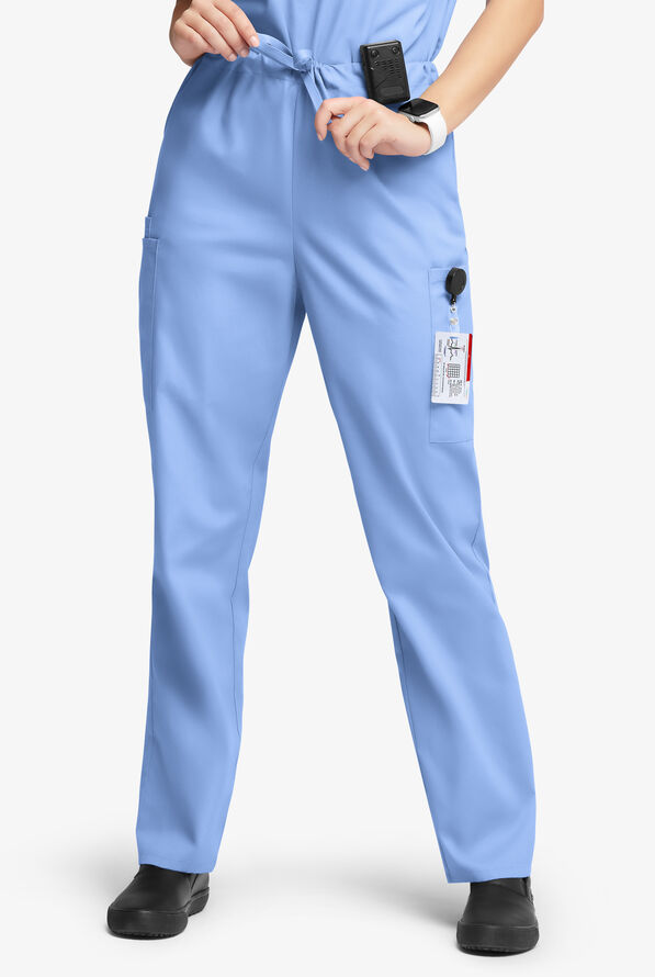 Butter-Soft Originals Unisex 4-Pocket Drawstring Relaxed Straight Leg Scrub Pants - Ceil Blue - 1