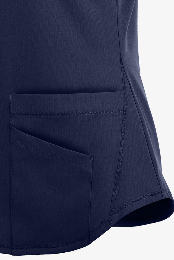 Skechers by Barco Breeze Women's 3-Pocket STRETCH V-Neck Scrub Top - Navy - 3