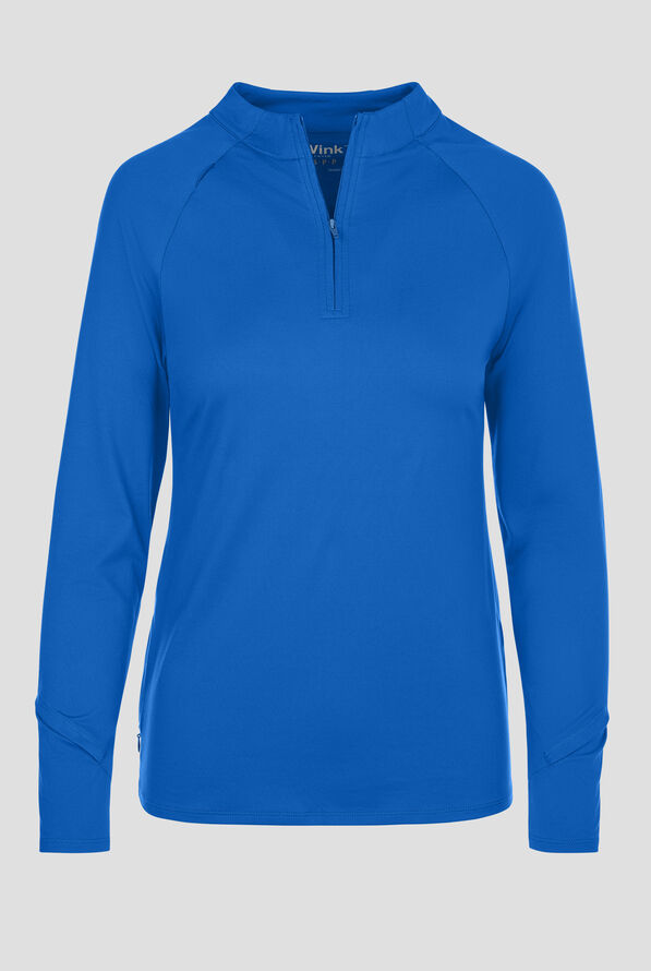 Camiseta m&eacute;dica WonderWink Layers Knit con cremallera y 1 bolsillo para mujer - Royal - 1