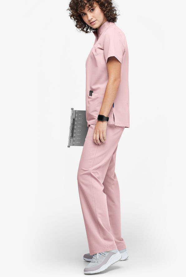 MOVEMENT by Butter-Soft Mira Women's 6-Pocket Wide Leg Scrub Pants - Mauve Shadow - 2