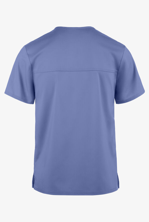 Cherokee Workwear Revolution Unisex 1-Pocket STRETCH V-Neck Scrub Top - Ceil Blue - 3