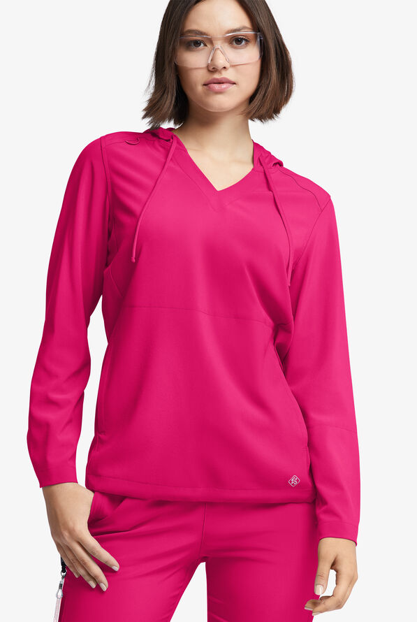 Easy STRETCH Billie Women’s 4-Pocket Pullover Scrub Hoodie - Flirt - 2