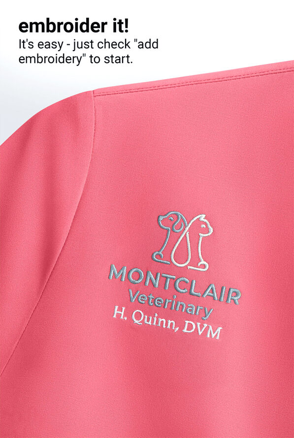 Blusa m&eacute;dica Zavate Ava Therese Sorbet Delights Piper STRETCH con cuello mao y 2 bolsillos para mujer - Sorbet - 4