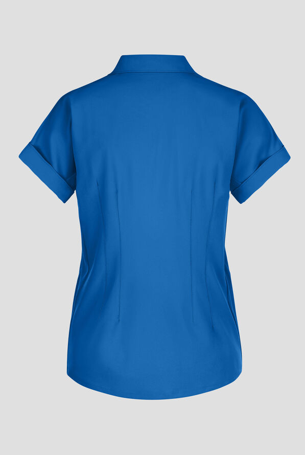 Wink Renew Women's 2-Pocket STRETCH Dolman Sleeve Shirt Collar Scrub Top - Royal - 2