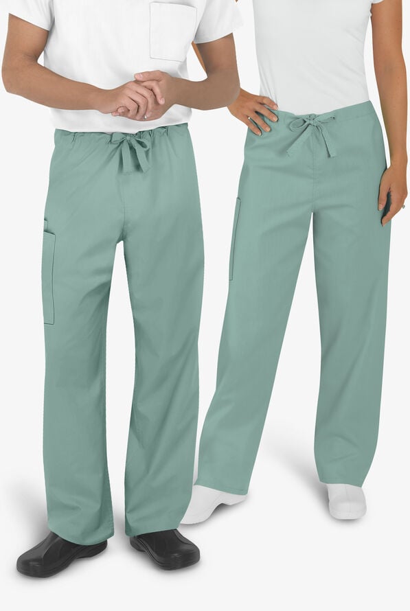 UA Best Buy Scrubs Unisex 3-Pocket Drawstring Pant - Short - Seaspray - 2