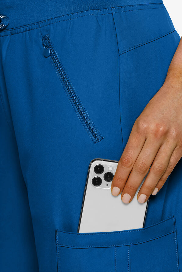 Med Couture Insight Women's 4-Pocket Zipper Cargo Pocket Scrub Pants - Royal - 3