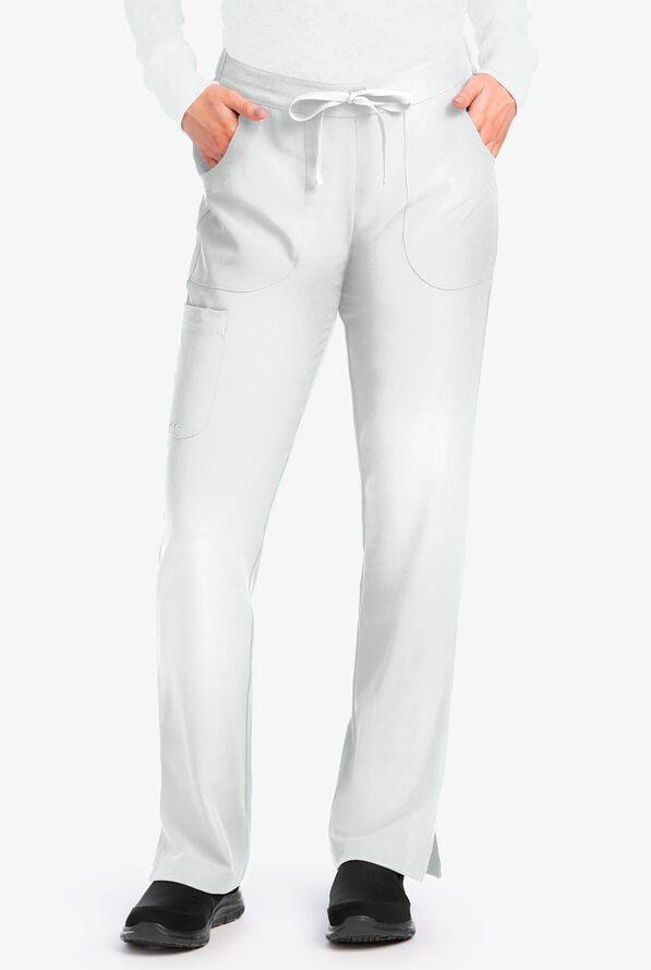 Skechers by Barco Reliance Women's 3-Pocket STRETCH Cargo Drawstring Scrub Pants - White - 1