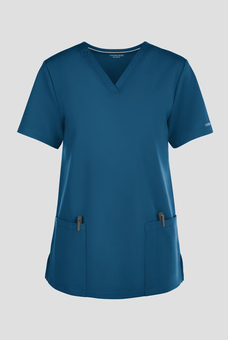 Cherokee Achieve Women's 2-Pocket STRETCH Knit V-Neck Scrub Top
