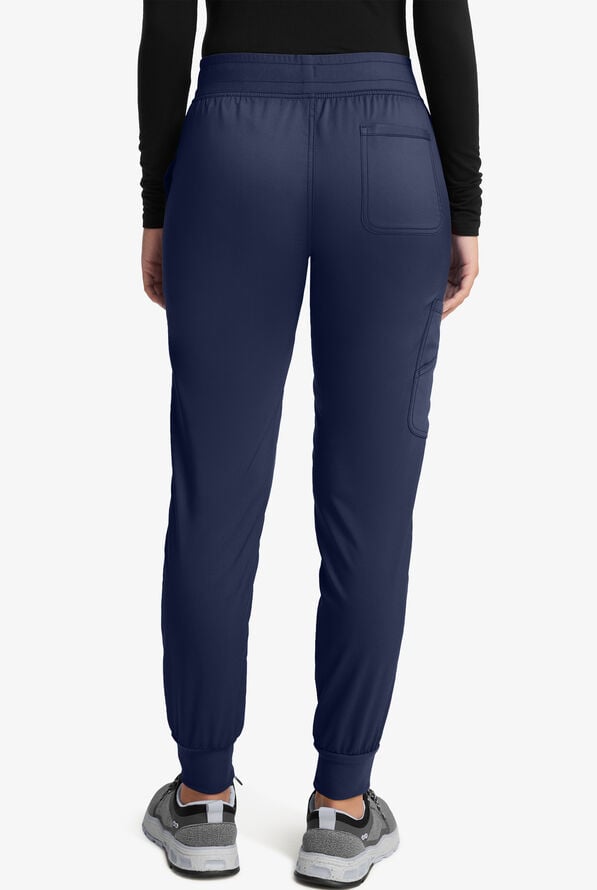 Cherokee Workwear Revolution Women's 5-Pocket STRETCH Cargo Jogger Scrub Pants - Navy - 2