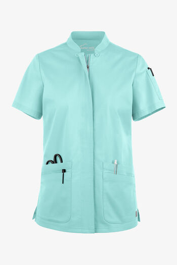 Blusa m&eacute;dica UA Butter-Soft STRETCH con cremallera y 6 bolsillos para mujer