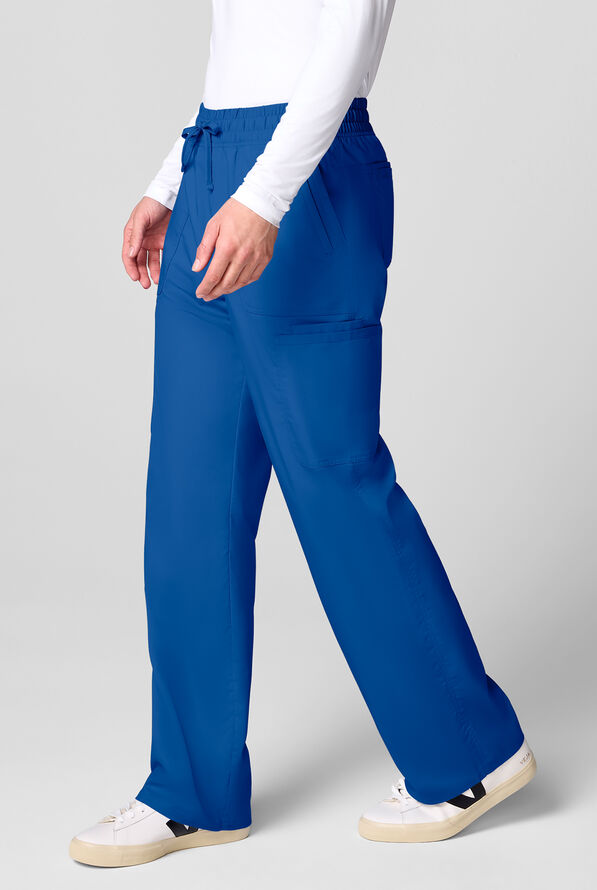Cherokee Workwear Revolution Men's 12-Pocket STRETCH Drawstring Straight Pants - Royal - 4