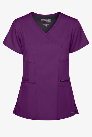 Blusa m&eacute;dica Grey&rsquo;s Anatomy Spandex Stretch estilo cruzado con 3 bolsillos para mujer