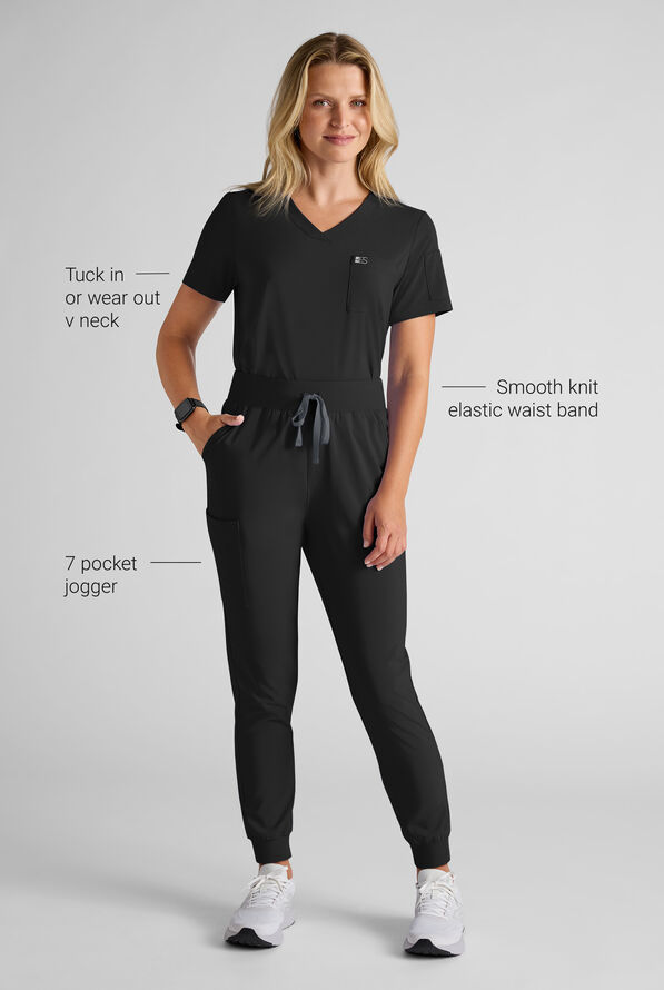 Easy STRETCH Women's Scrub Set - Onyx Black - 7