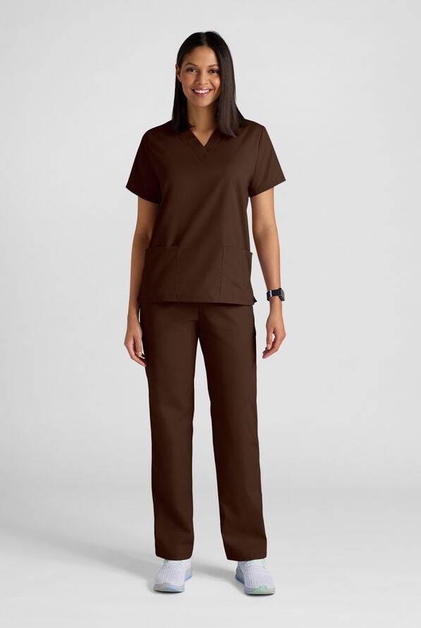 Strictly Scrubs Women's 4-Pocket Scrub Set - Coffee Bean - 2