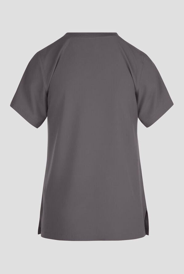 Carhartt Cross-Flex Force Women's 1-Pocket STRETCH Knit Trim Crew Neck Scrub Top - Pewter - 2