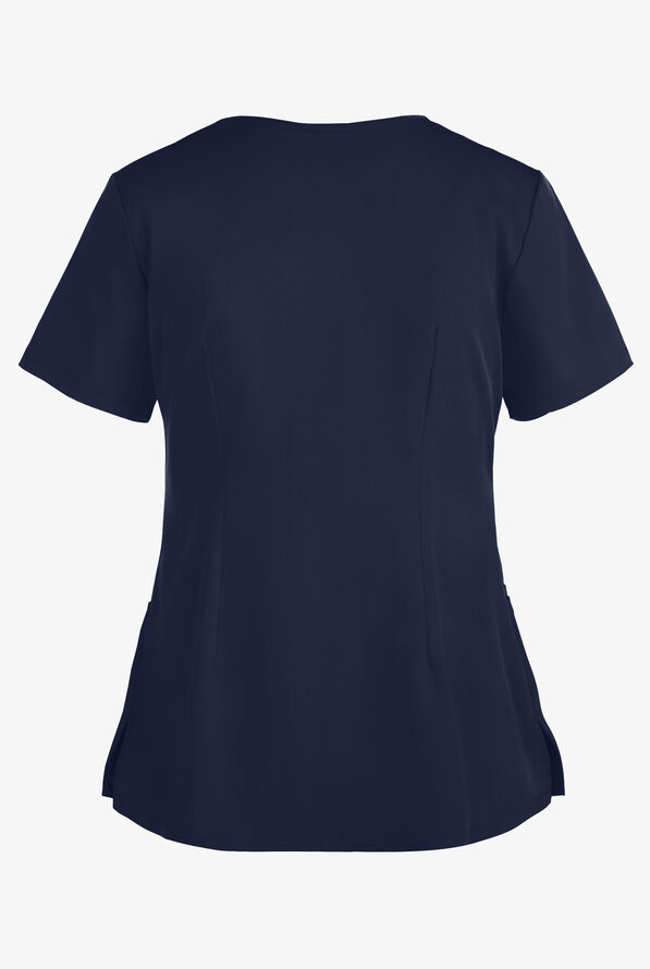 HH Works by Healing Hands Monica Women's 4-Pocket STRETCH V-Neck Scrub Top - Navy - 3